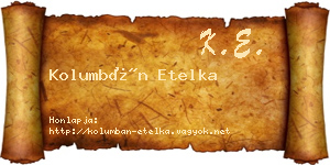 Kolumbán Etelka névjegykártya