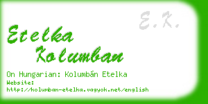 etelka kolumban business card